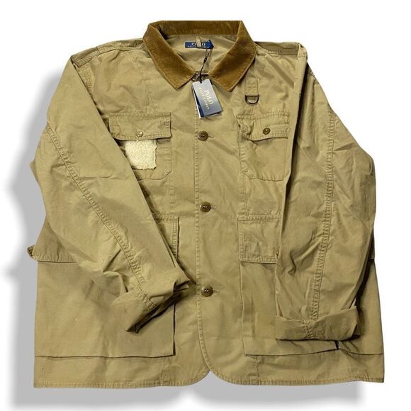 Polo Ralph Lauren Mens Khaki Shearling Patch Wading Jacket New with Tags XXL - Picture 1 of 15